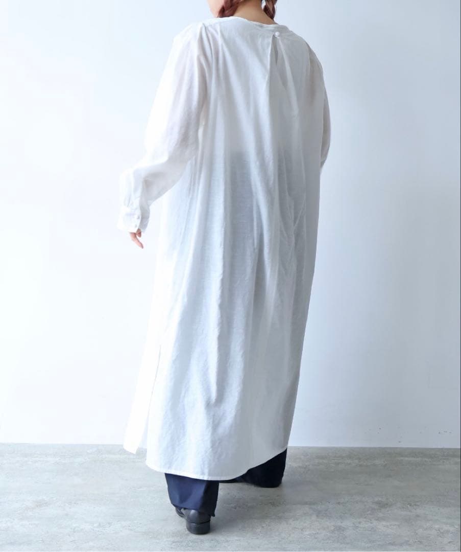 yuni recycled cotton tuck ワンピース ホワイト