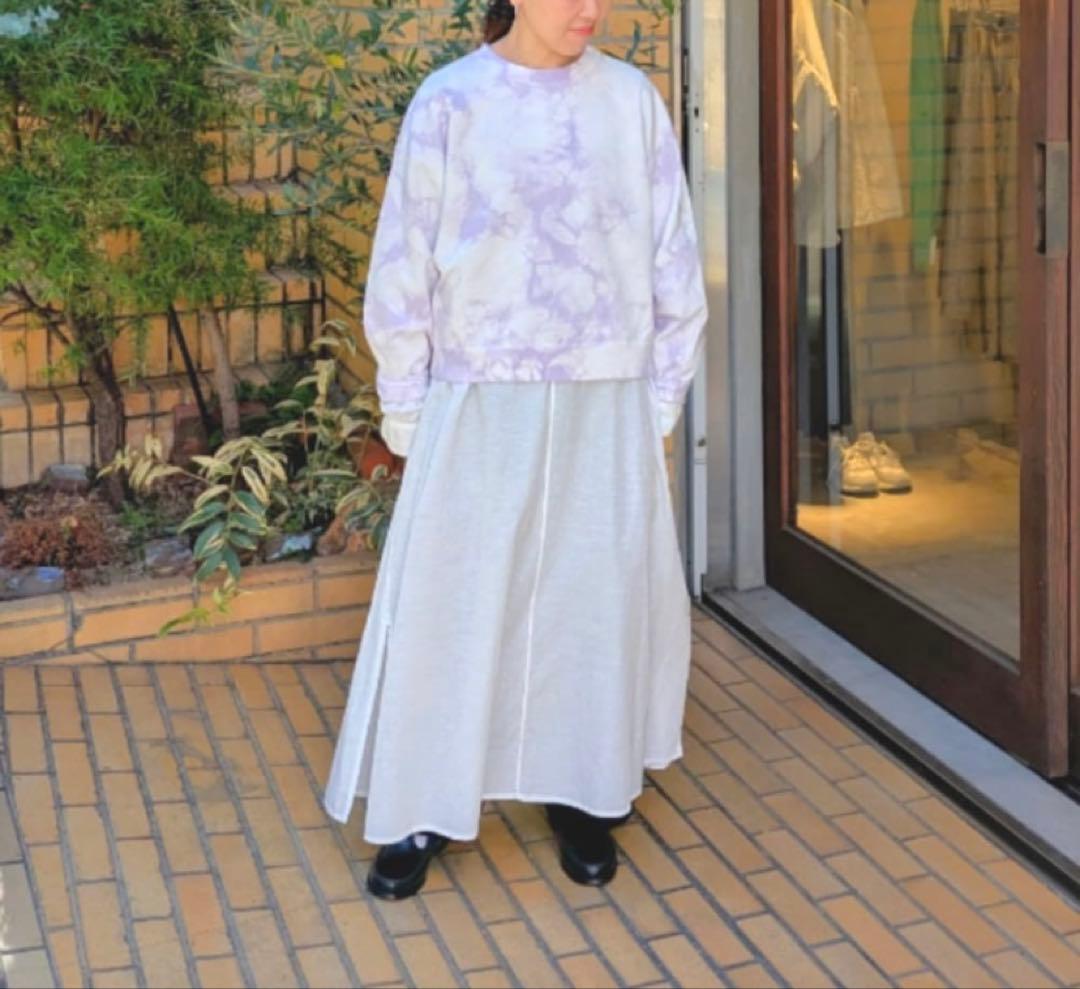 yuni recycled cotton tuck ワンピース ホワイト