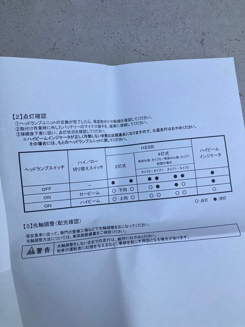 角目4灯ヘッドライト、新品、【注意】電球形状特殊です