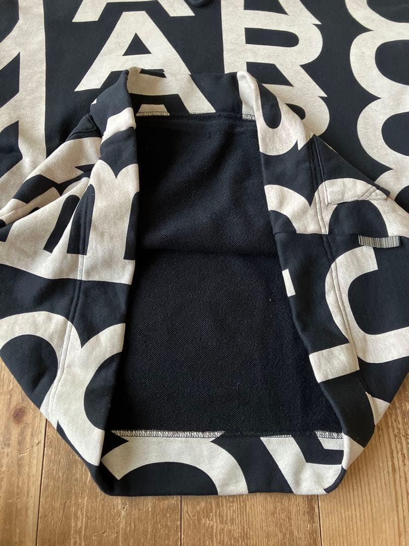 MARC JACOBS 総柄 モノグラムパーカー 黒白 XS ポルトガル製