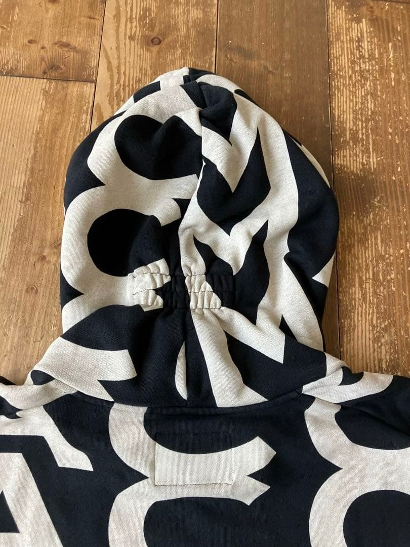 MARC JACOBS 総柄 モノグラムパーカー 黒白 XS ポルトガル製