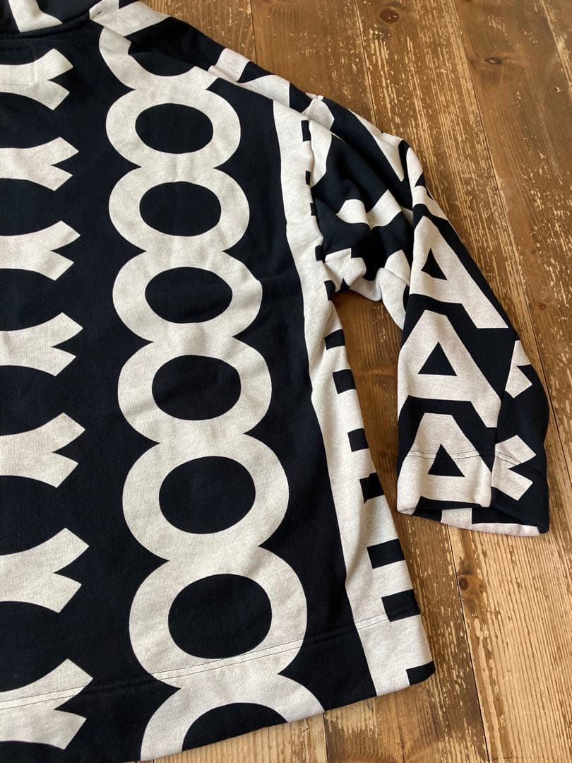 MARC JACOBS 総柄 モノグラムパーカー 黒白 XS ポルトガル製