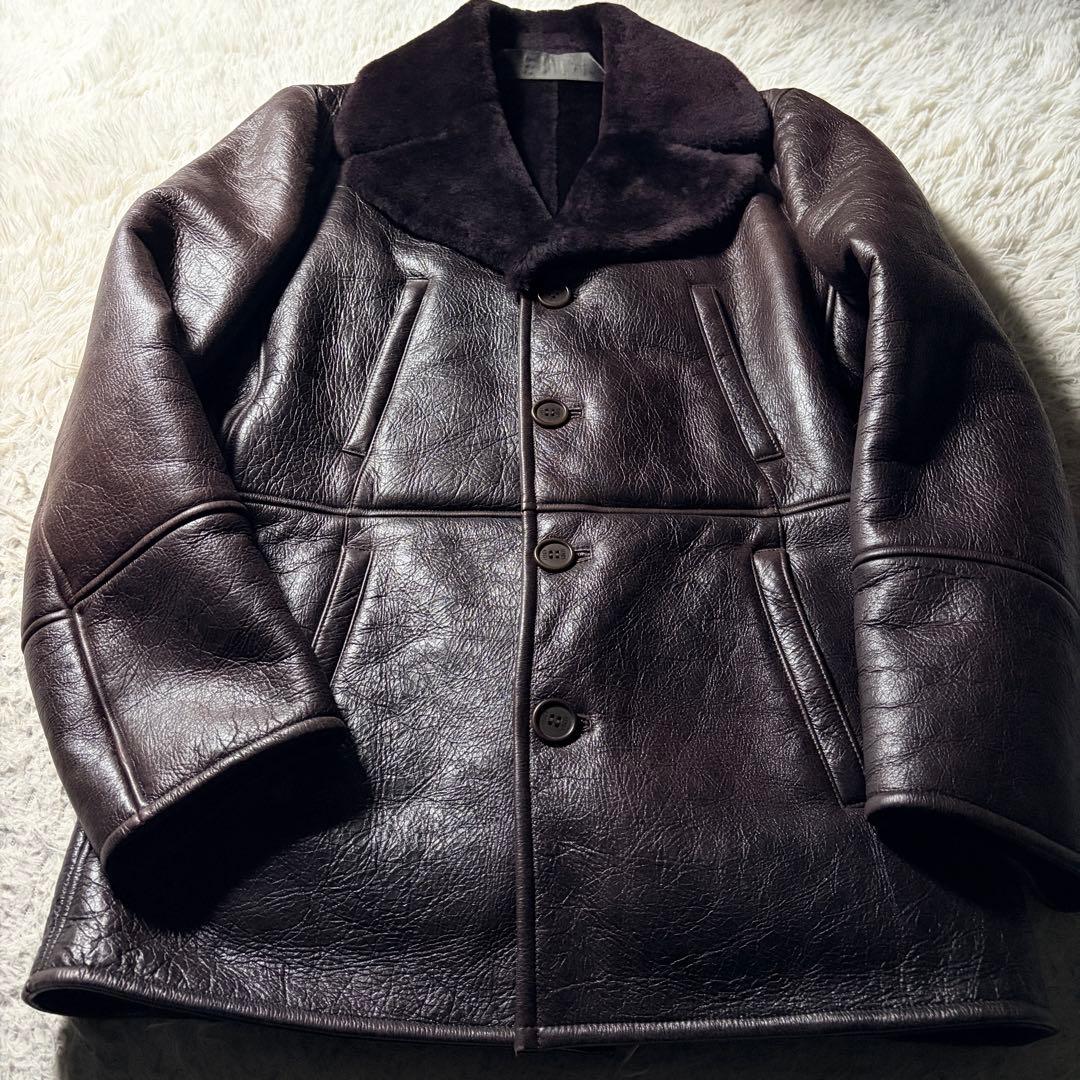 美品■FENDI ムートンコート　羊革　ブラウン　46
