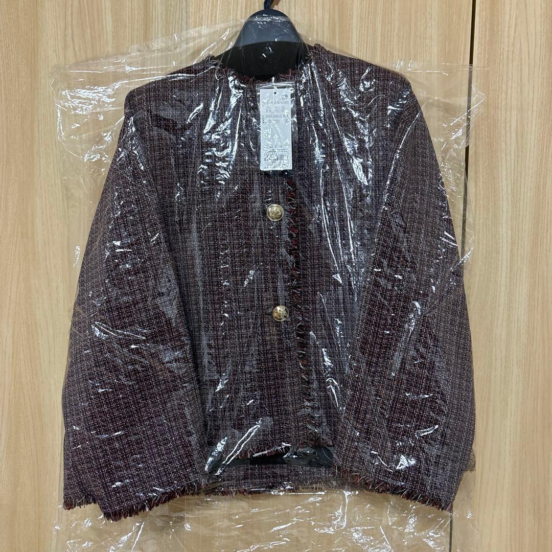 23区　ツイーディーカラーミックス ノーカラー ジャケット　サイズ40 （L）