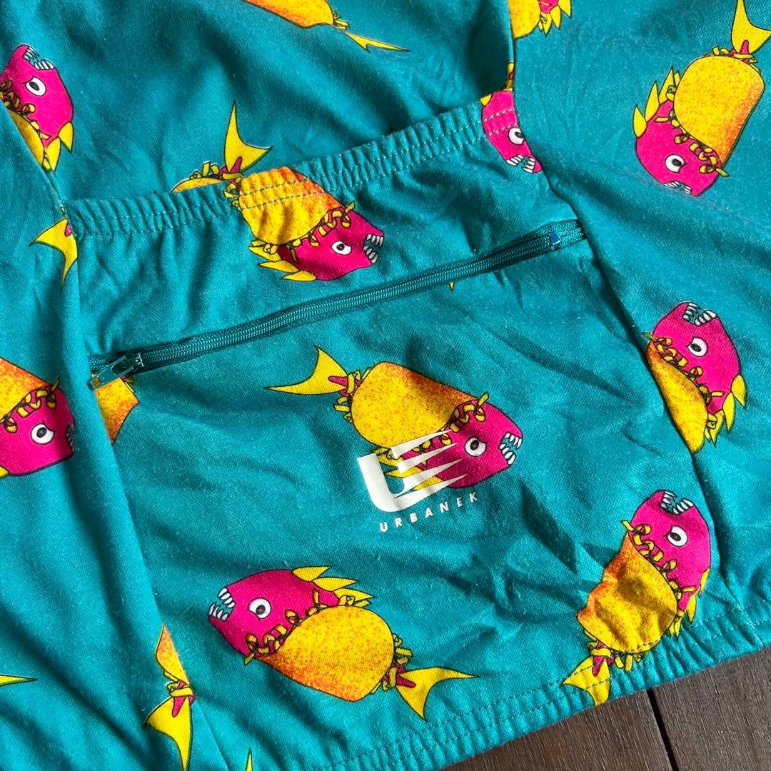 レア！【URBANEK アーバネック】サイクルジャージ 魚総柄 ターコイズブルー