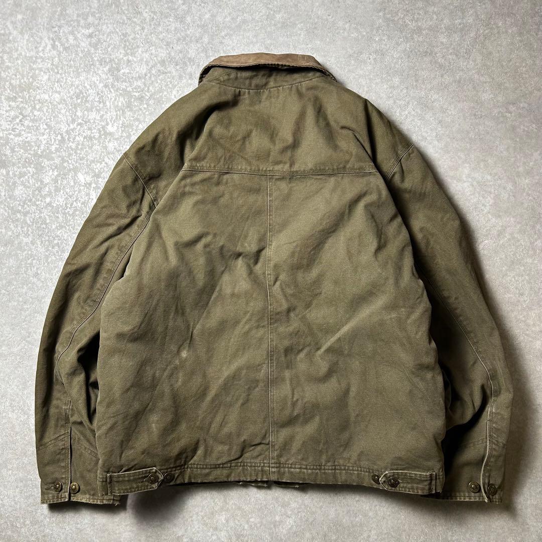 海斗Timberland ダックジャケット チェックライナー 襟レザー 本