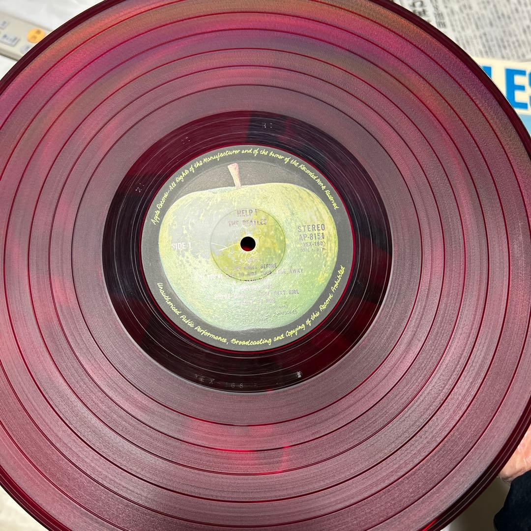 BEATLES ／HELP／国内帯付赤盤レコード補充票有／美品・雑音微小・極美盤