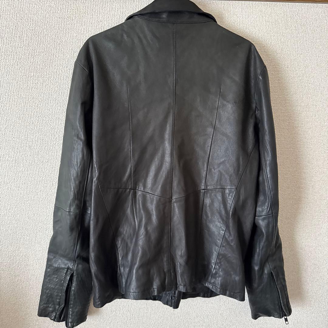 【羊革】LHP エルエイチピー レザージャケット シングルライダース 黒 2