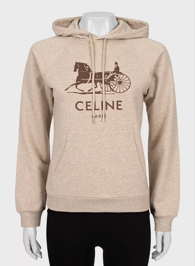 CELINE フーディカシミア コットンS （サルキー）BEIGE/BROWN