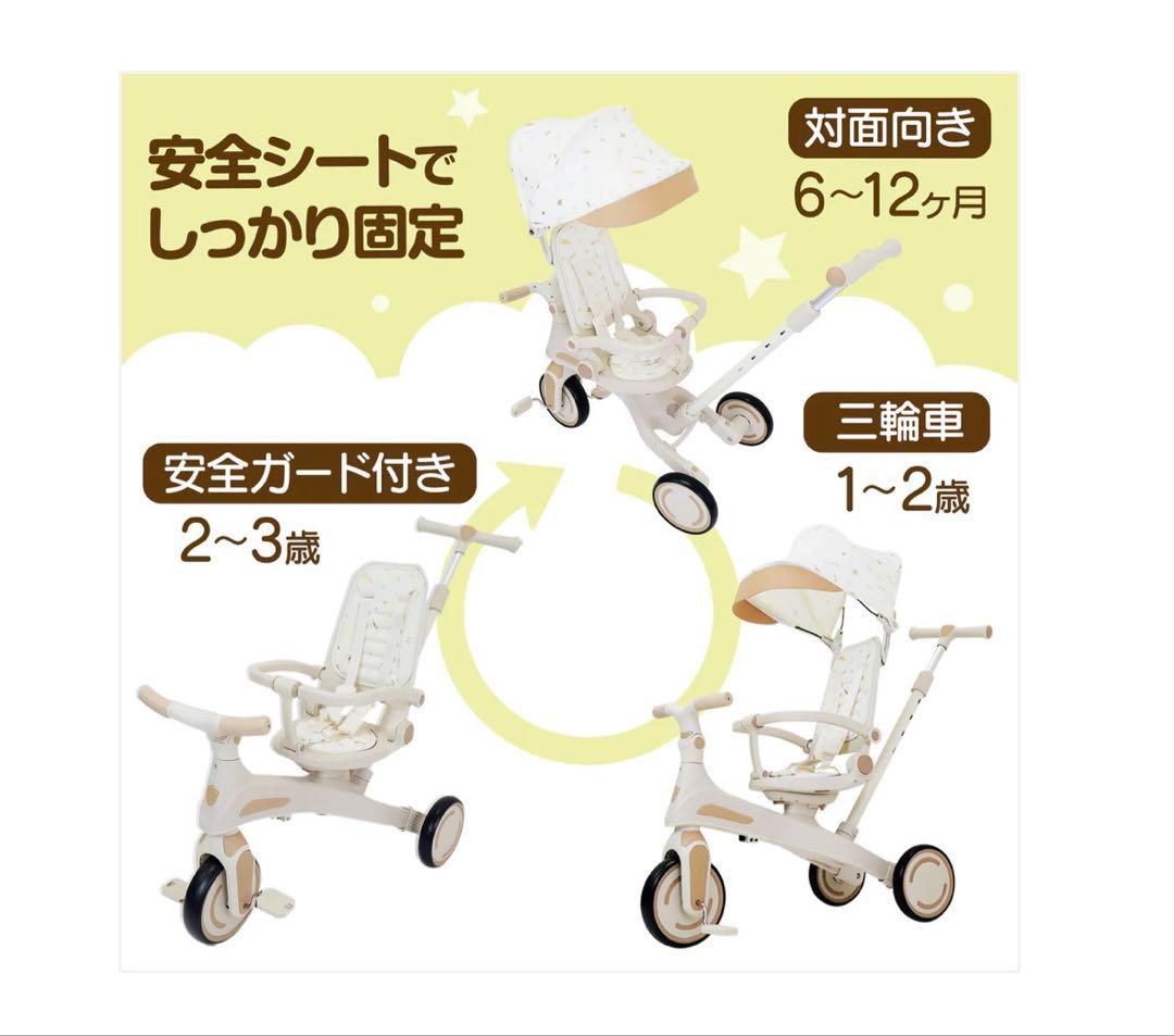 #2644　多機能三輪車 　　　　　　　　　子供用三輪車 7in1 ベージュ