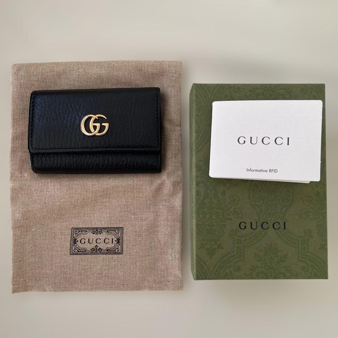 GUCCI ブラックレザーキーケース　箱.袋付き