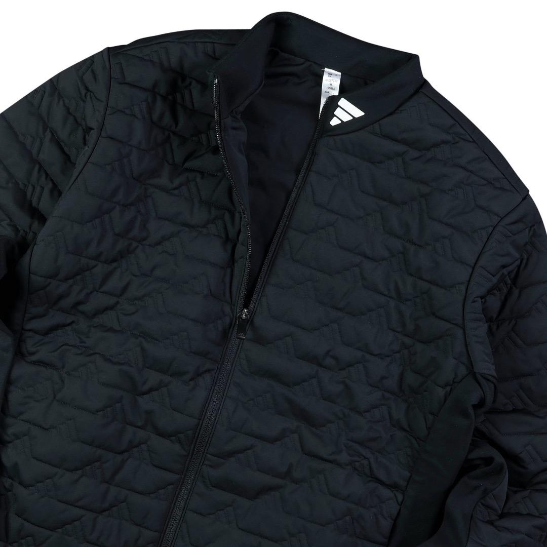 【S】秋冬 定価34,100円 アディダス ゴルフ 中綿 キルト セットアップ黒