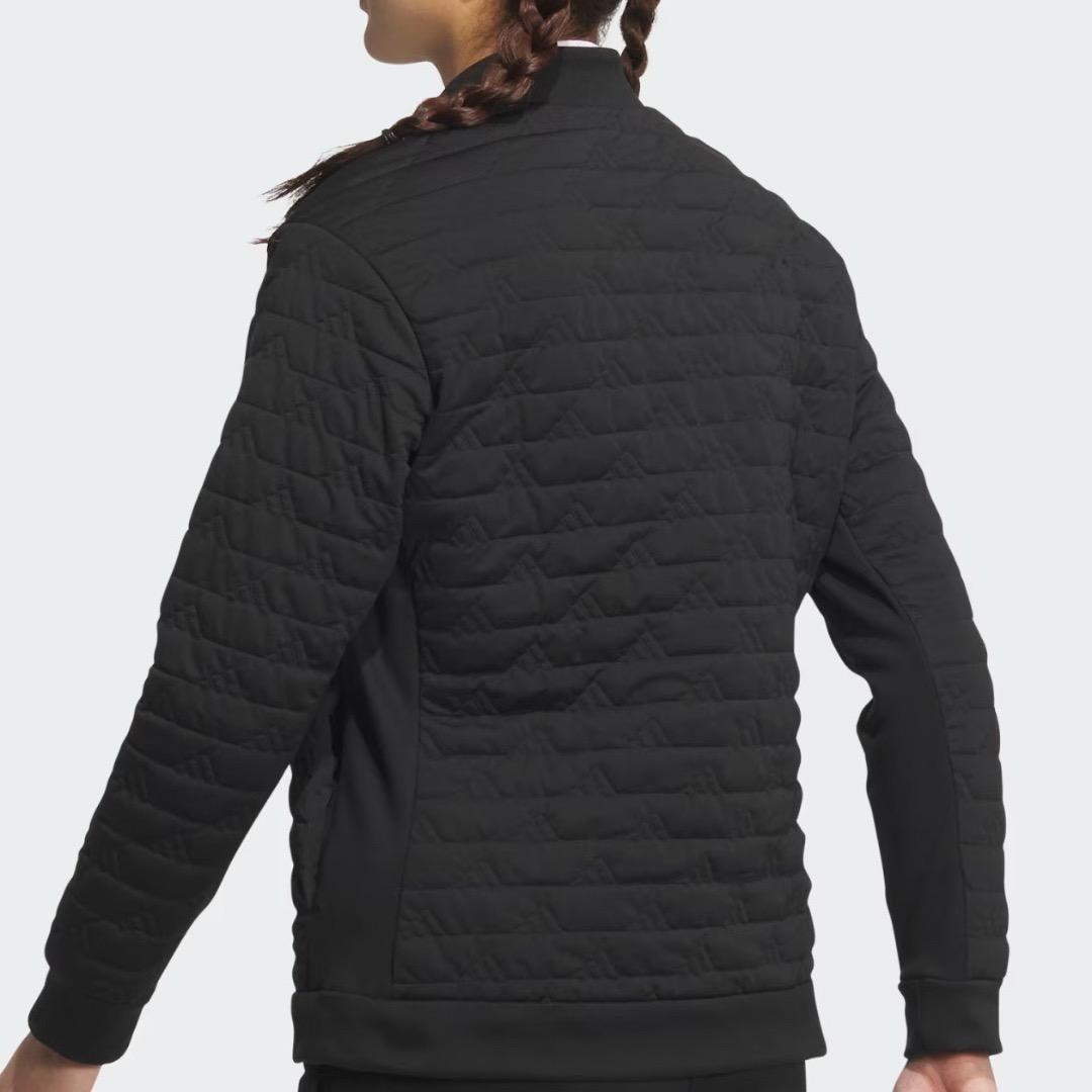 【S】秋冬 定価34,100円 アディダス ゴルフ 中綿 キルト セットアップ黒