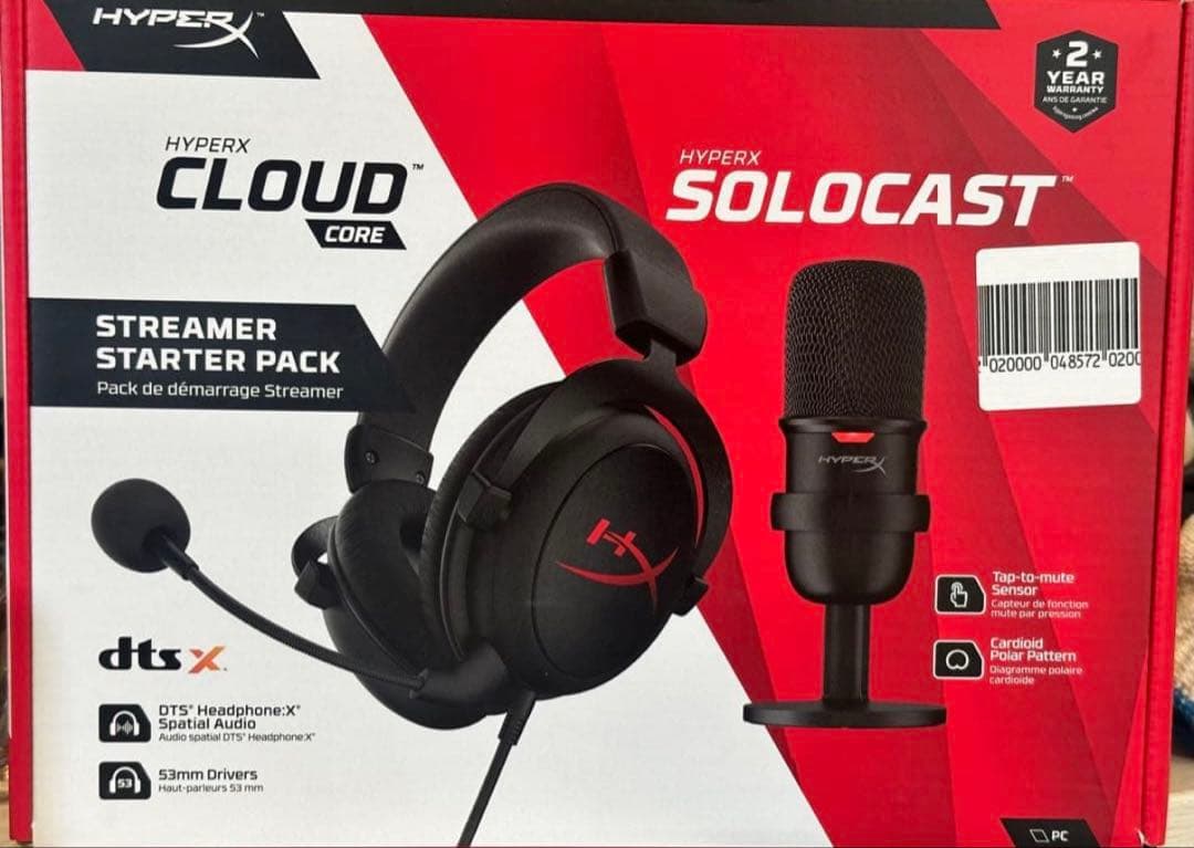 新品　HyperXゲーム実況用スターターパック ヘッドセット HBNDL0001