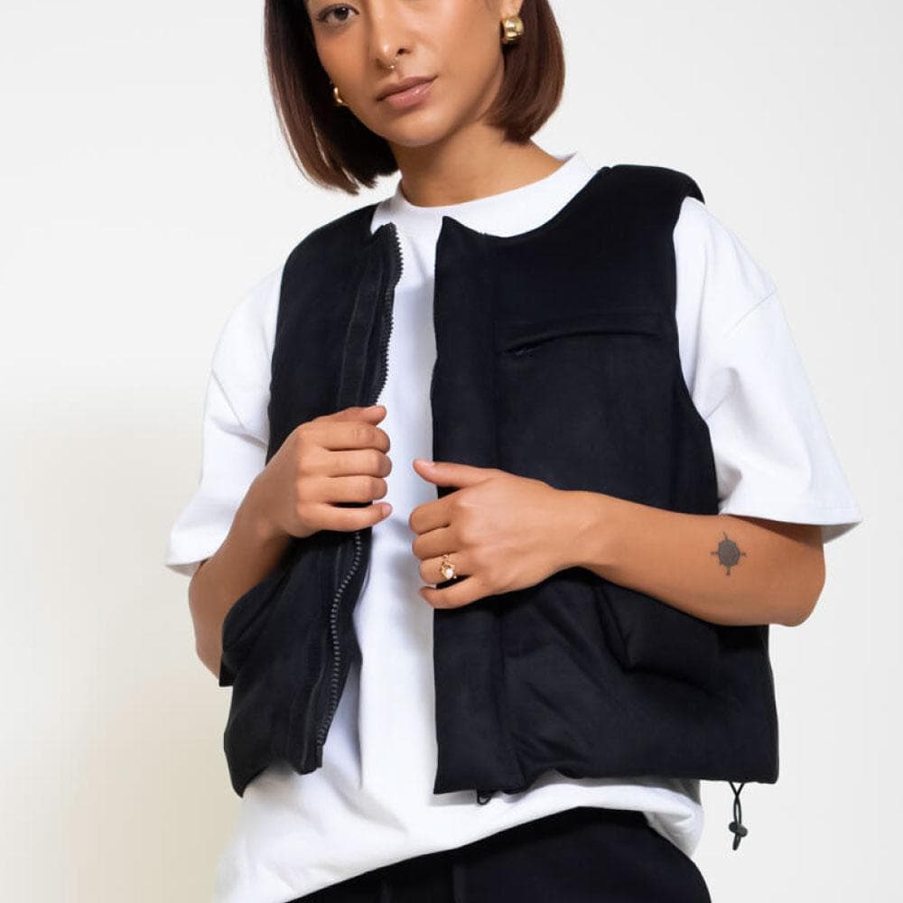EPTM エピトミ Vest スエード リバーシブル パファー ベスト