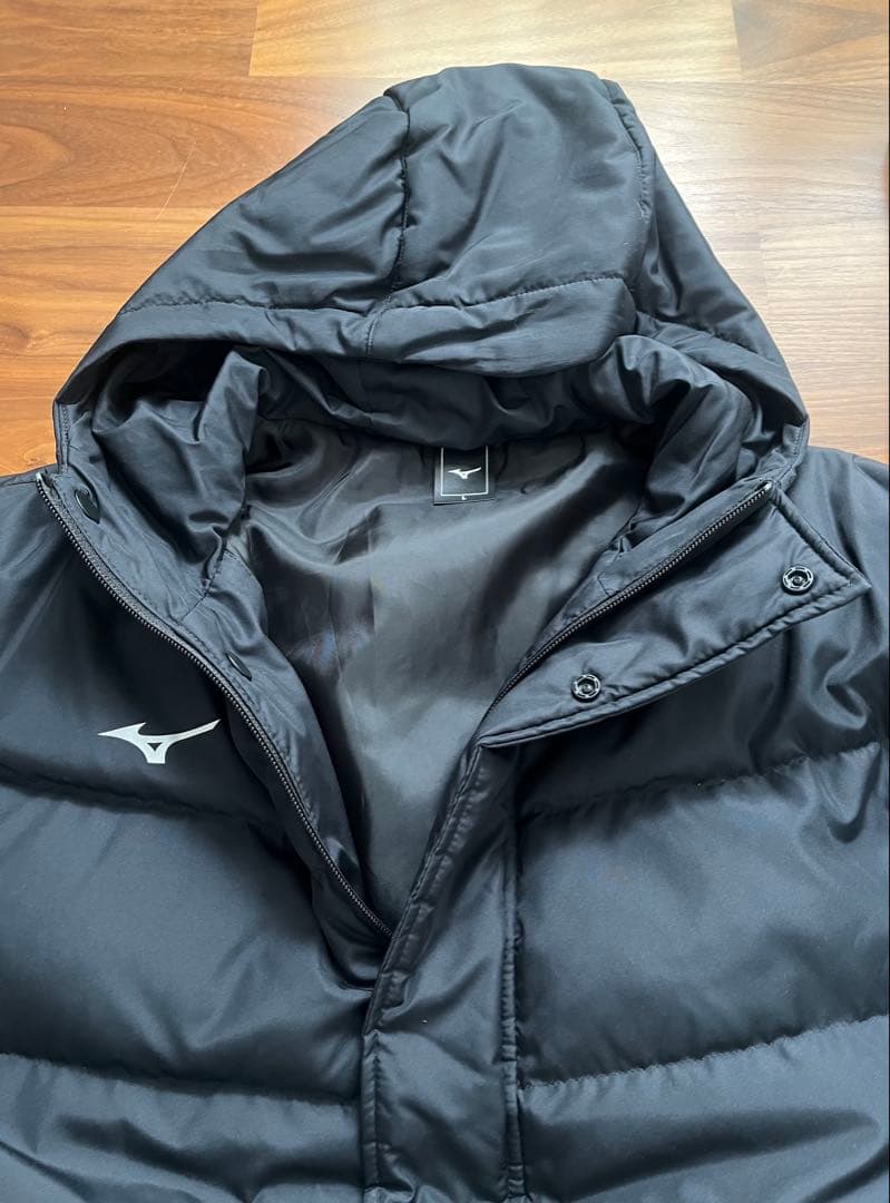よーたん Mizuno フード付きロングダウンベンチコート L 黒