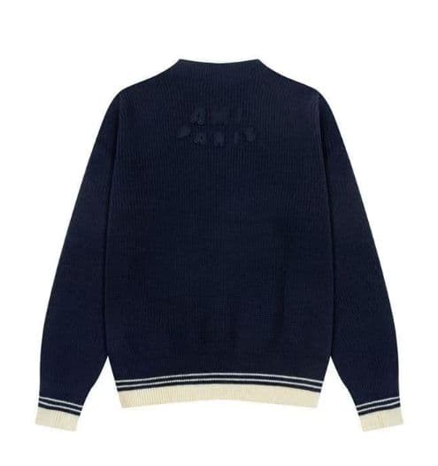 AMI PARIS ネイビー Vネック ニットセーター ユニセックス
