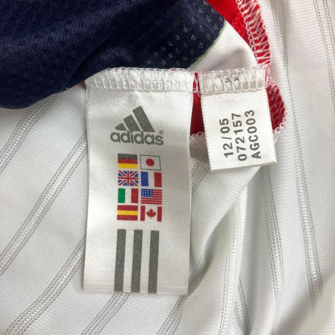 adidas サッカーフランス代表 トレーニングシャツ 古着 トリコロール ロゴ