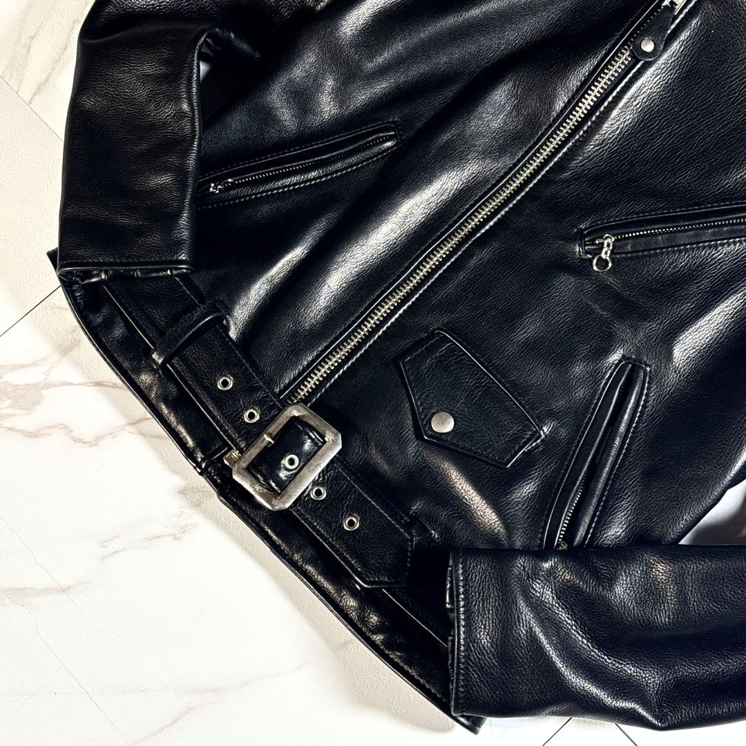 【美品】Schott ショット カウレザー ライダースジャケット 黒 36サイズ