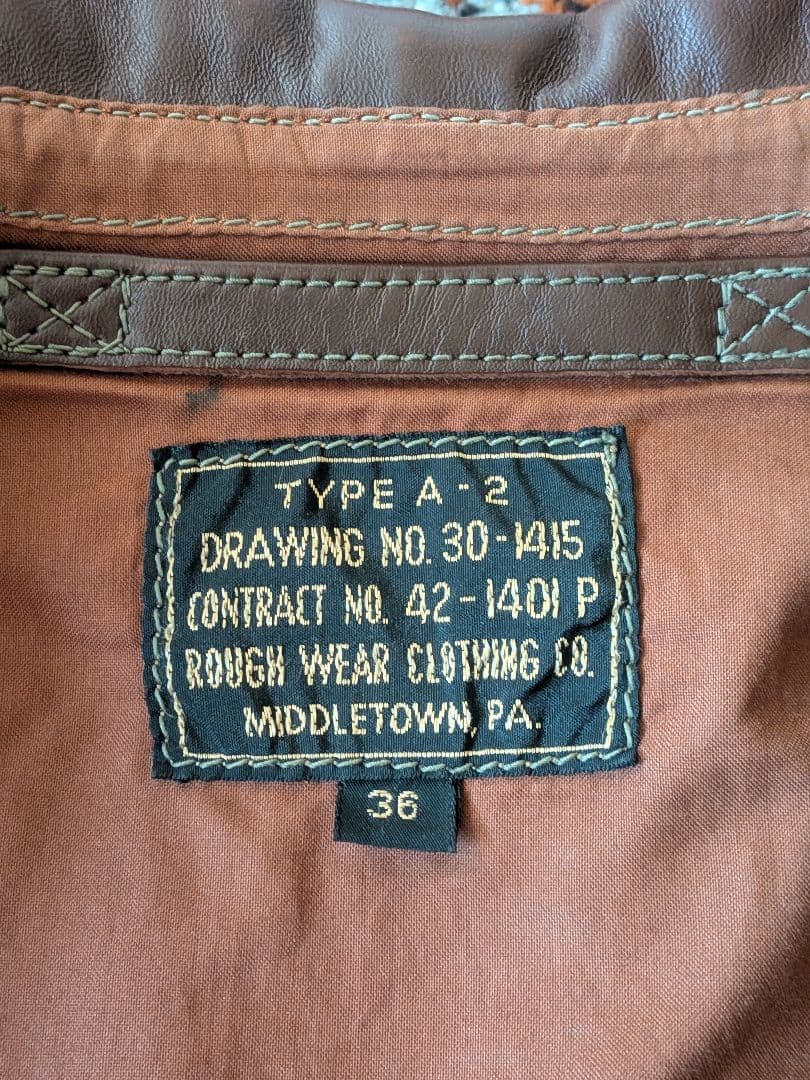 ジャケット・アウター Type A-2 ROUGH WEAR Leather EAST MAN