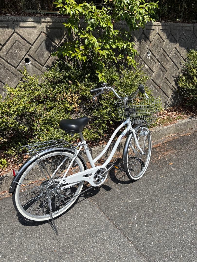 【お引取のみ】 Asahiアサヒ自転車 ホワイト シティサイクル 前カゴ付き