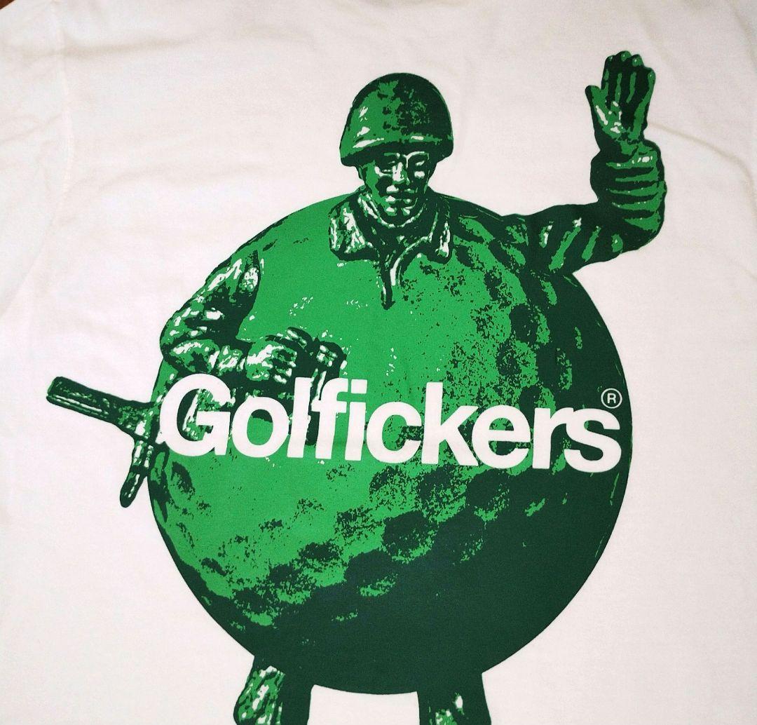 GOLFICKERS ゴルフィッカーズ バックプリント Tシャツ M 白 緑