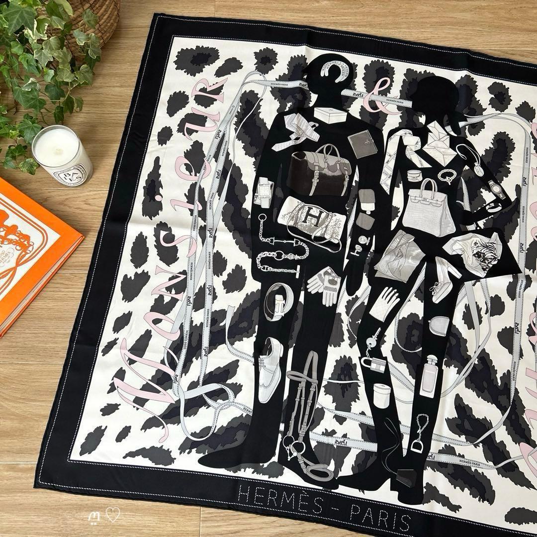 HERMES　エルメス　カレ90　ムッシュ＆マダムⅡ　シルクスカーフ　希少レア