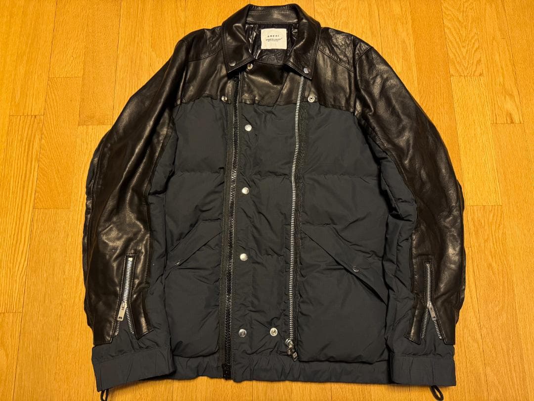 サイズ 4 UNDERCOVER SACAI レザーダウンジャケット