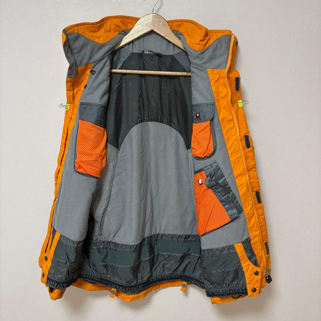 【SALOMONサロモン】ナイロンスキージャケット　オレンジ　旧ロゴ　M～L