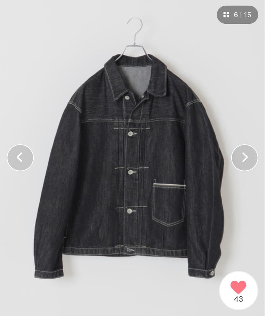 【ほぼ新品】B.C.STOCK ブラックデニムジャケット L