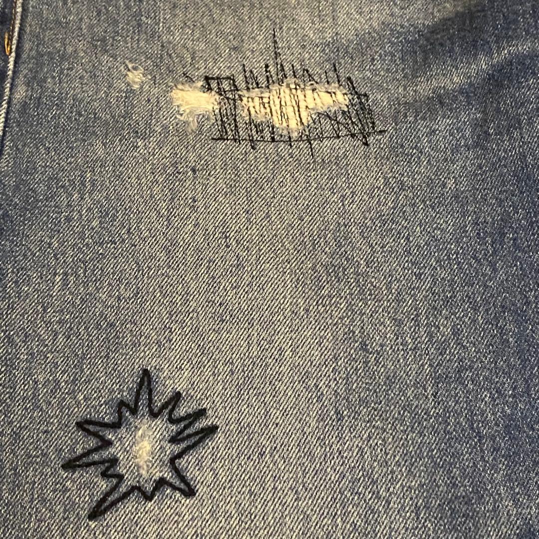 LEVI'S 505 刺繍 made in Japan ダメージ リペア 加工