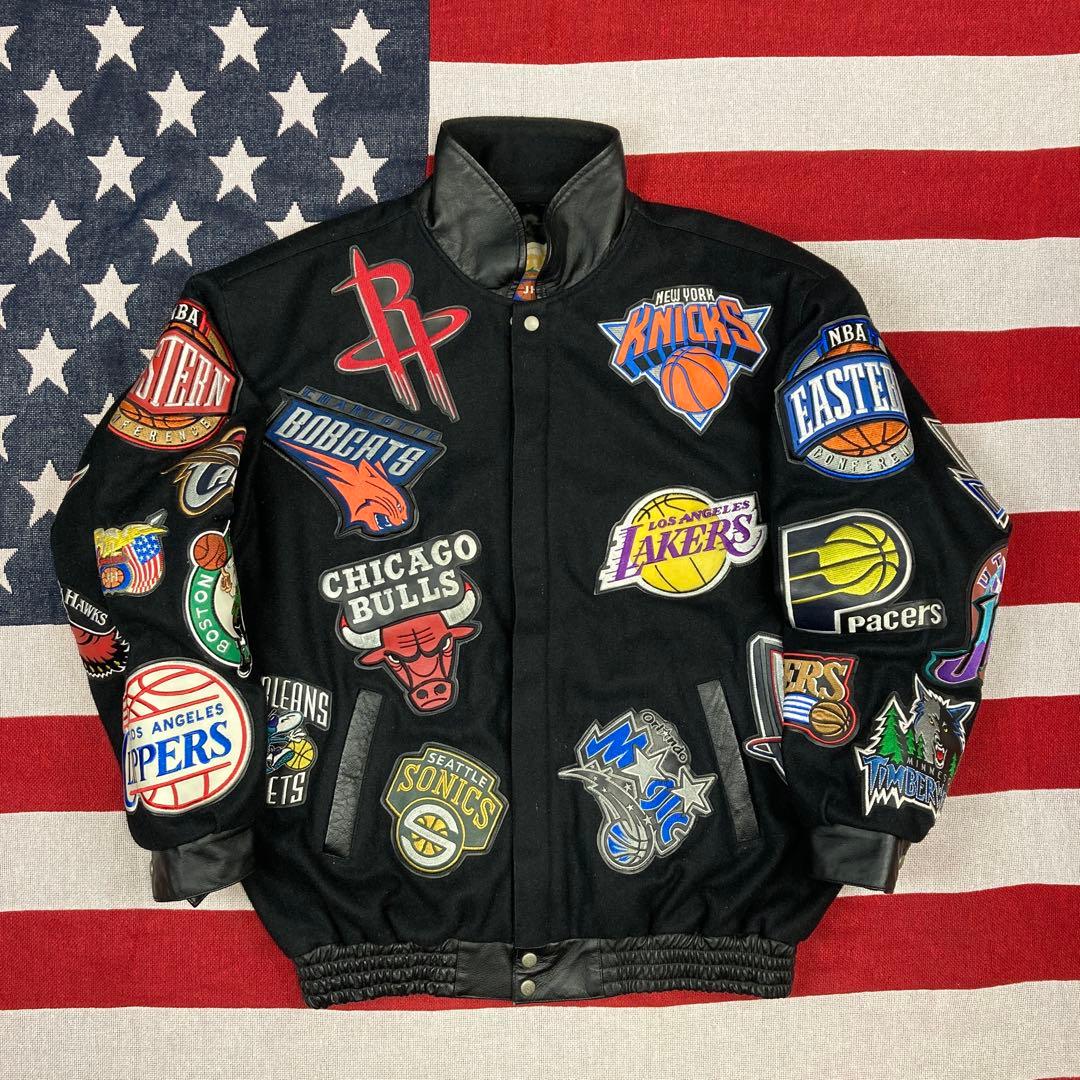 【超希少】90s NBA ジェフハミルトン 襟高 スタジャン ウール 韻マン