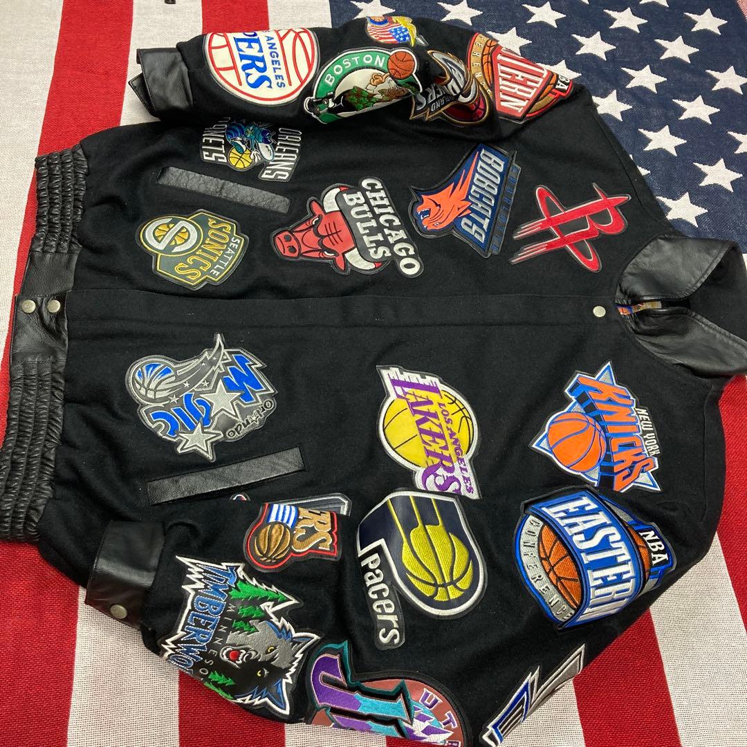 【超希少】90s NBA ジェフハミルトン 襟高 スタジャン ウール 韻マン