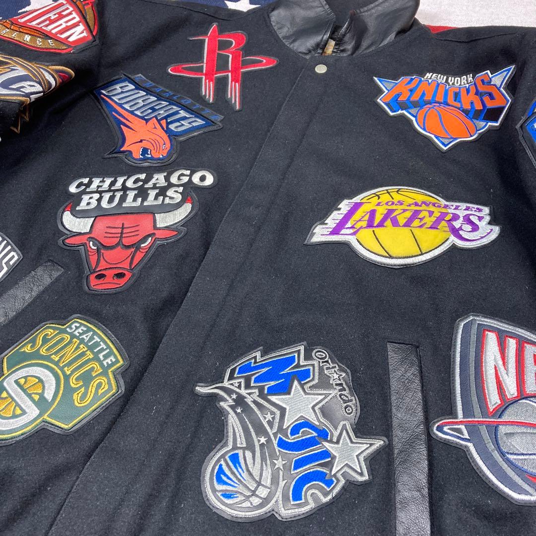 【超希少】90s NBA ジェフハミルトン 襟高 スタジャン ウール 韻マン