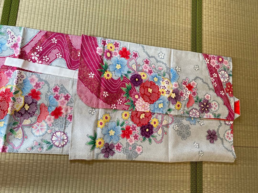 【四つ身】七五三用 花柄 着物 子供用