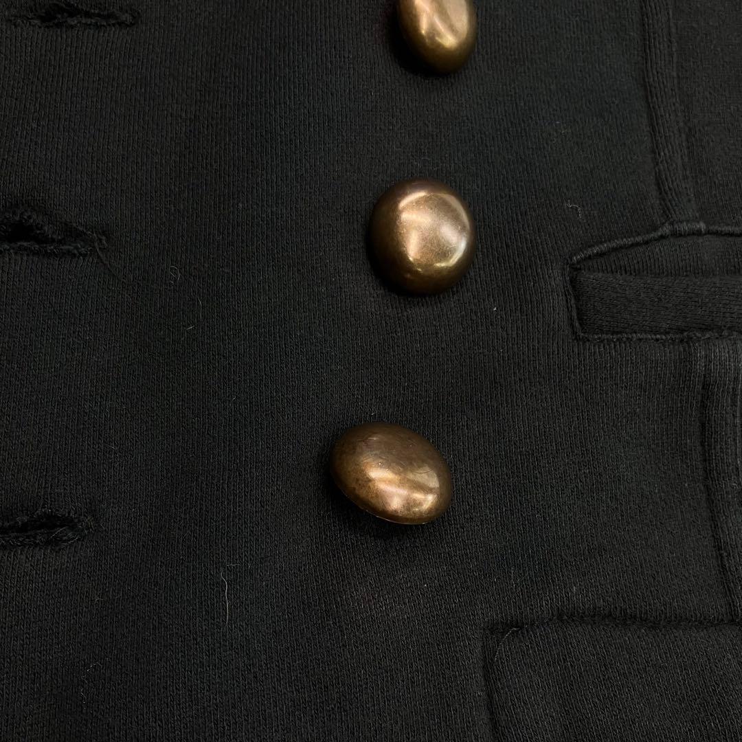 archive スウェット ナポレオンジャケット ブラック 金ボタン ダークコア