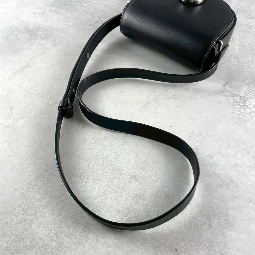 美品/保存袋付 フィリップリム レザー ショルダーバッグ フラップ ブラック