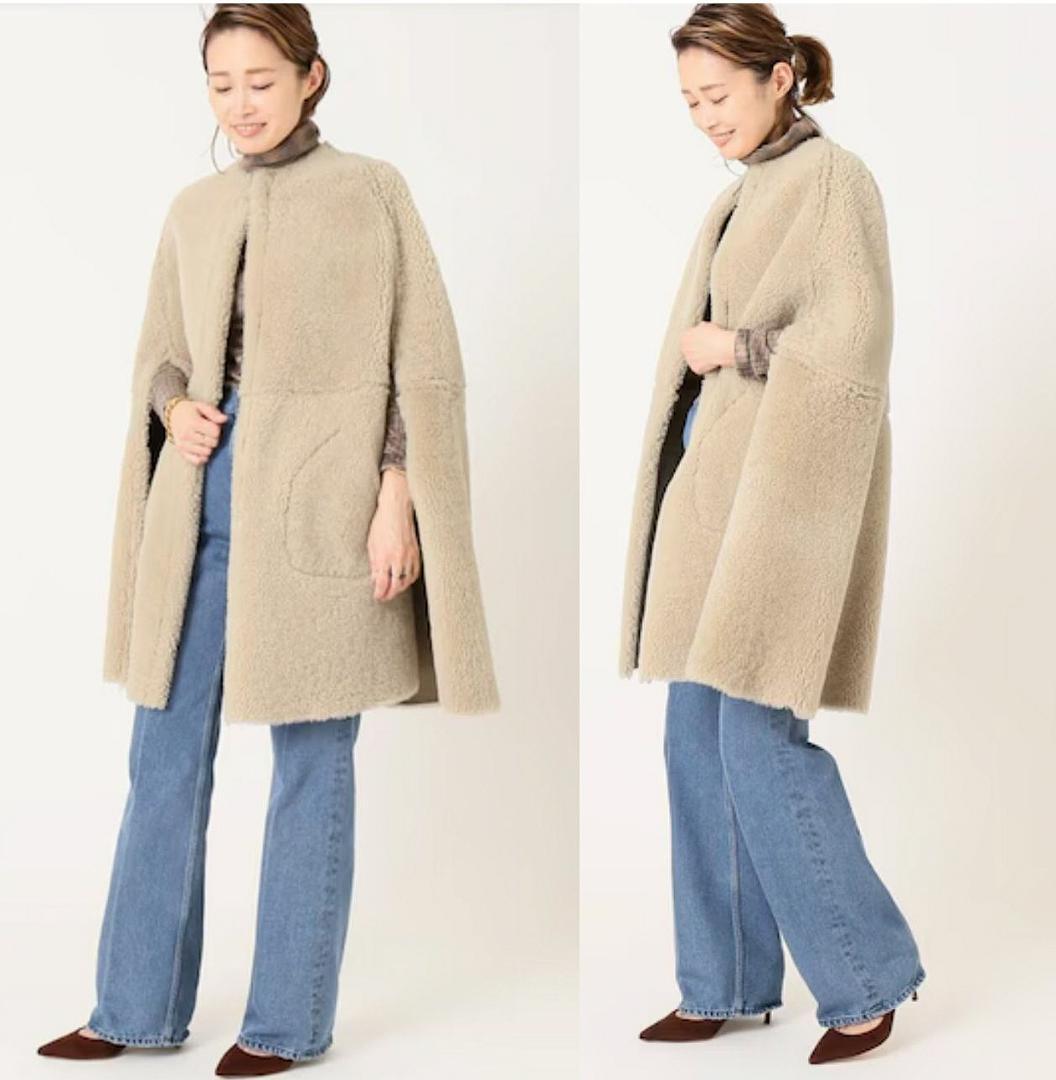 週末限定値下　美品　約60万円 MADISONBLUE　ムートン ケープ　コート