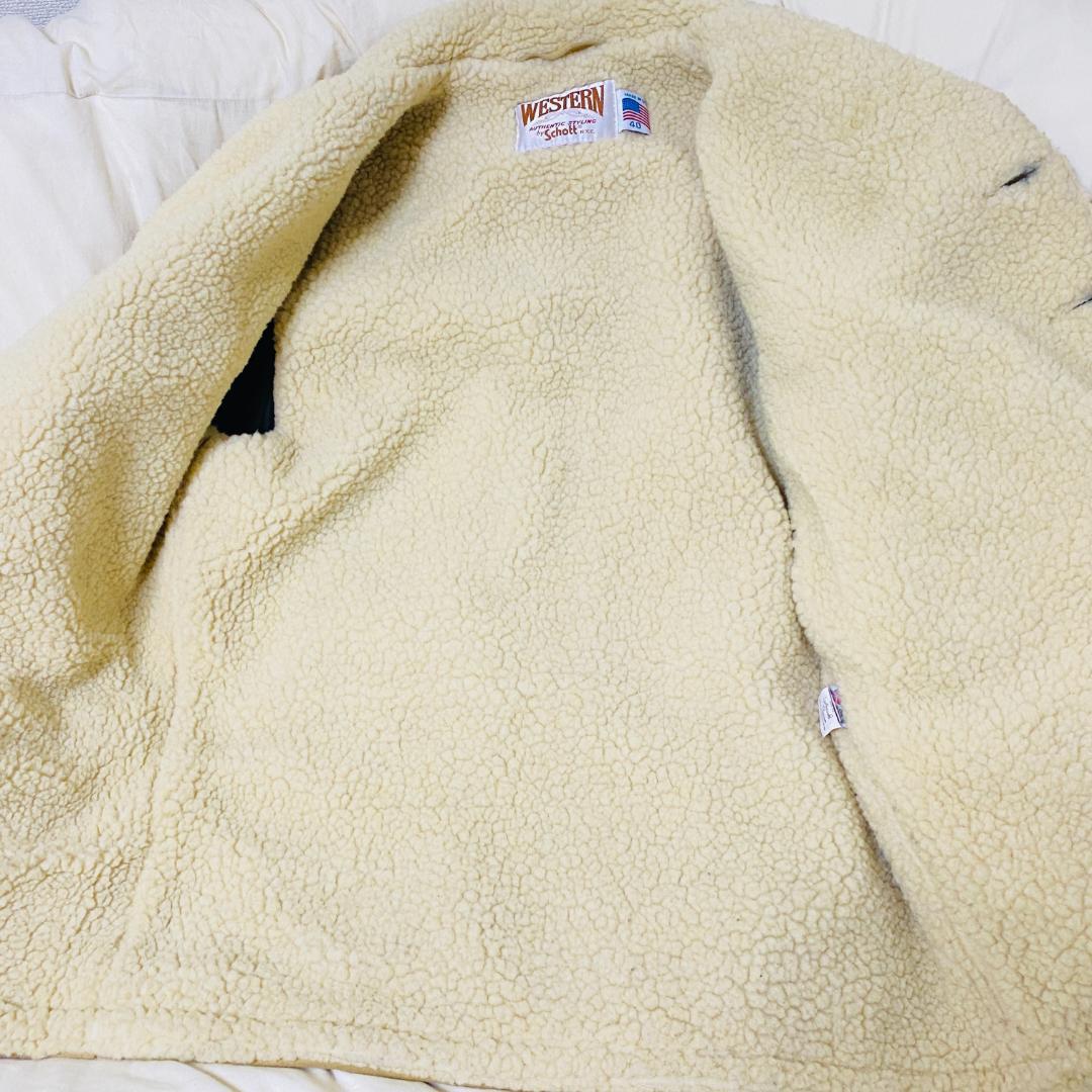 Schott WESTERN USA製 ランチコート　ボア サイズL