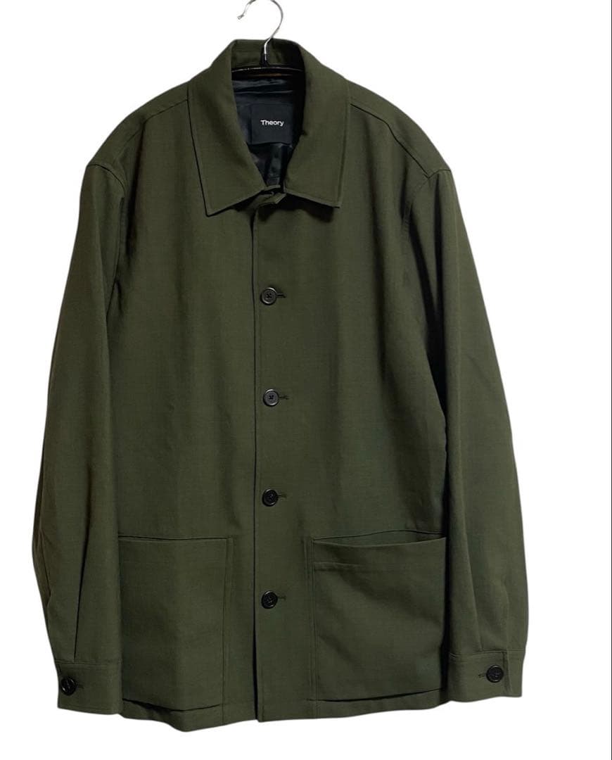 美品　現行　セオリー　シャツアウター BOND WOOL TWILL SELK