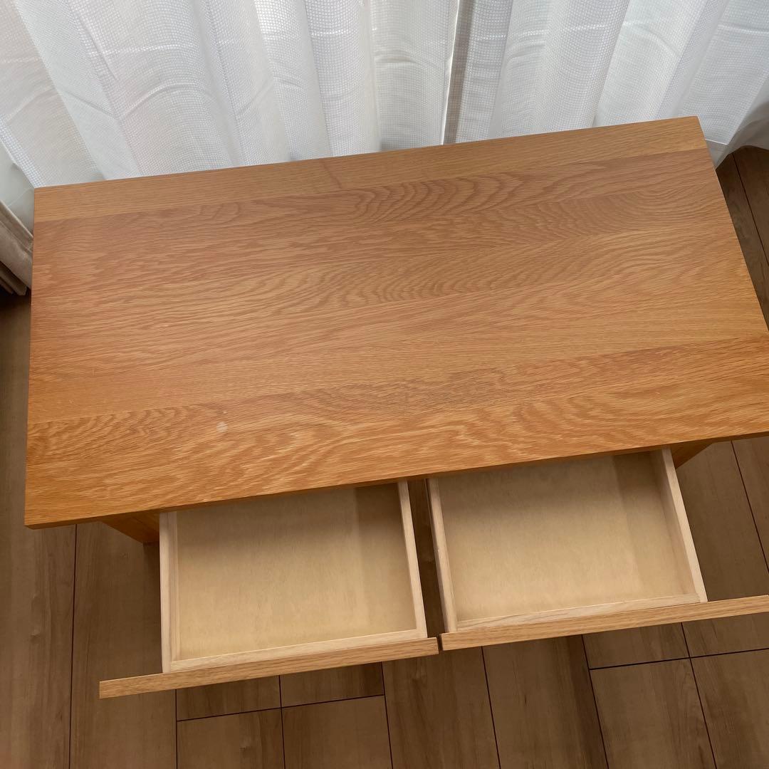無印良品 / 無垢材ローテーブル（引出付）・オーク材