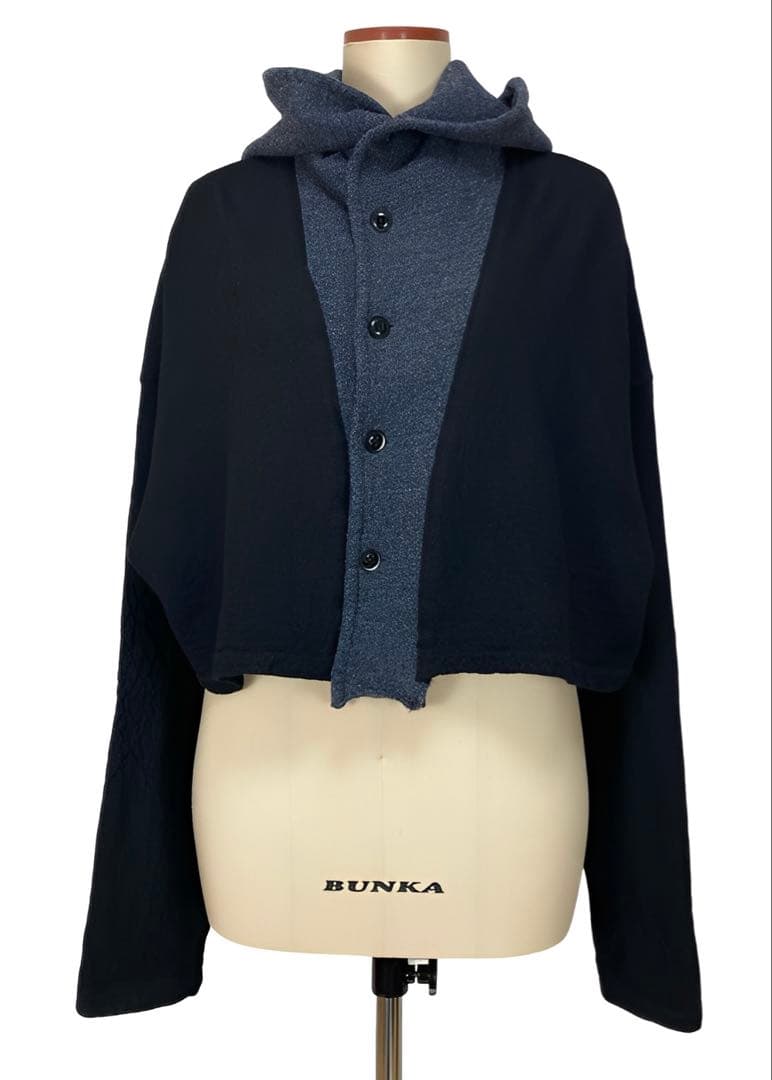 Y's ワイズ 22AW ショート フーディーブルゾン 黒2