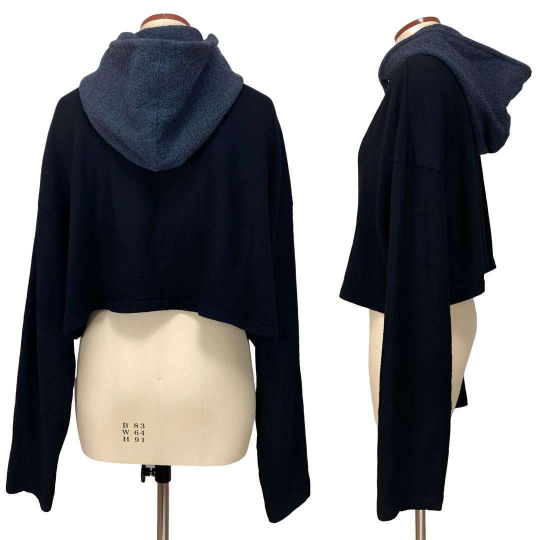 Y's ワイズ 22AW ショート フーディーブルゾン 黒2