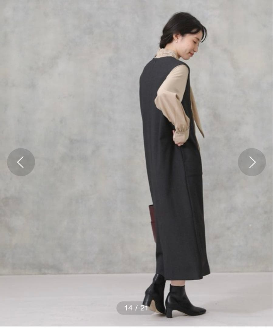 CLOCHE キーネックジャンパースカート