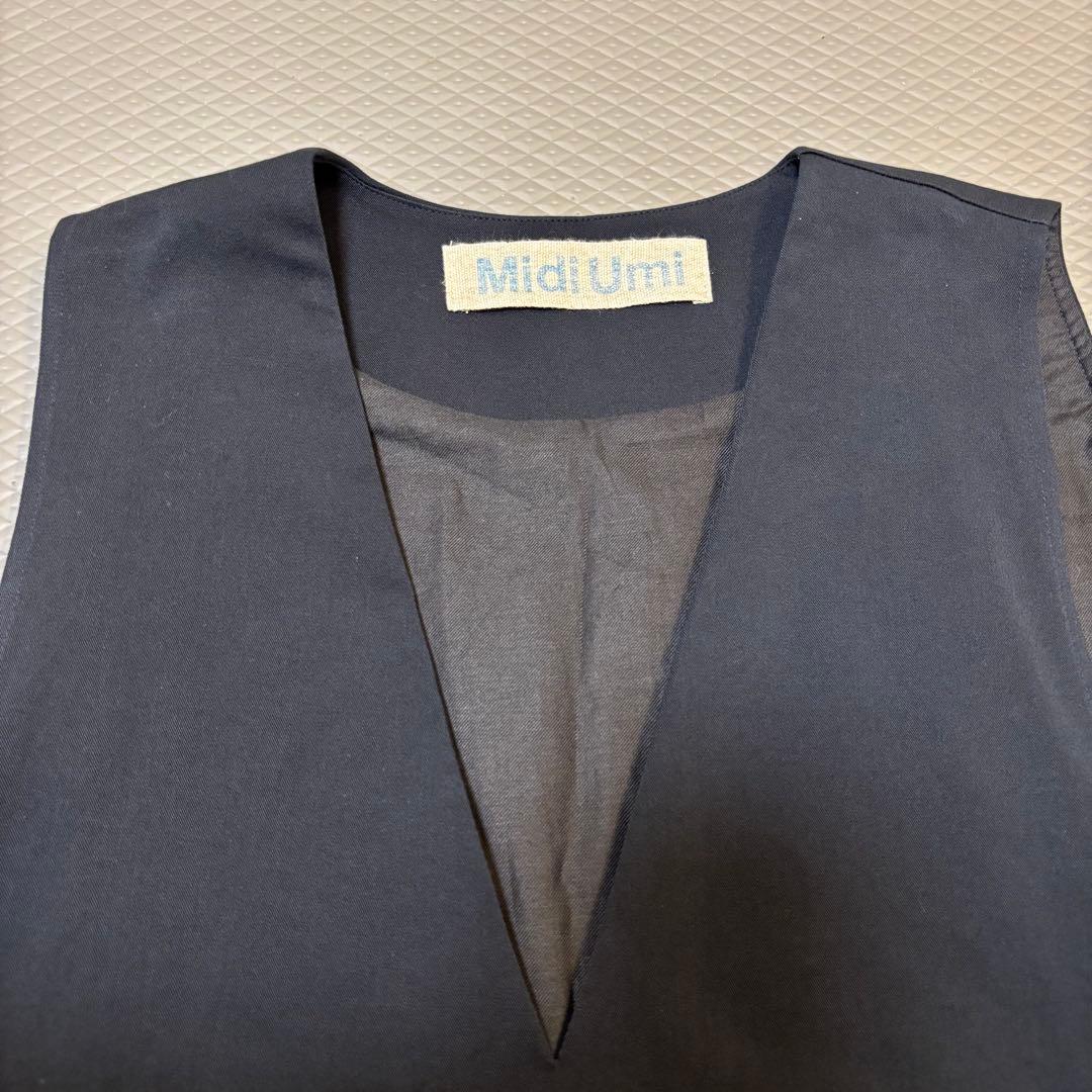 MidiUmi Vネック ノースリーブロングワンピース ジャンパースカート
