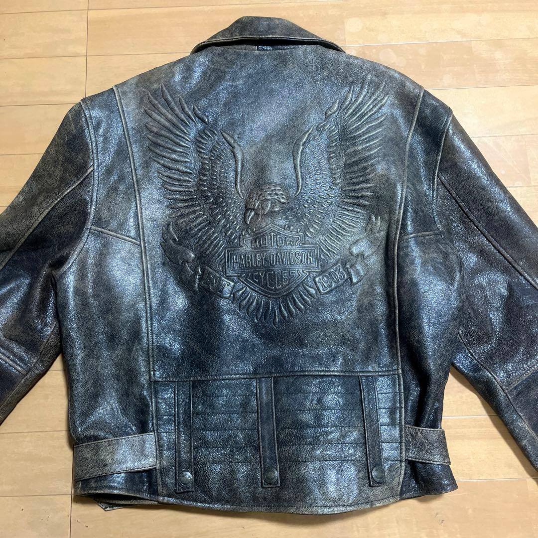 d*3様 HARLEY-DAVIDSON エンボス バックロゴ ダブルライダース