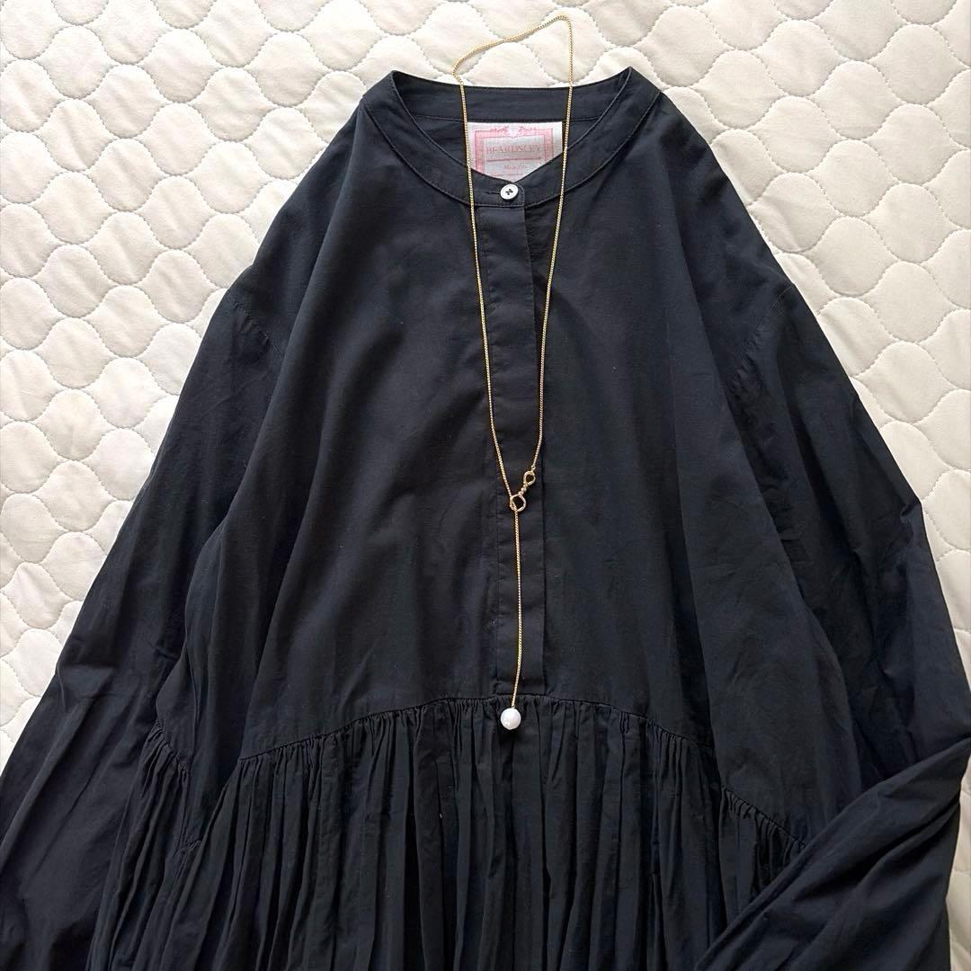 【美品】BEARDSLEY ギャザーワンピース　ブラックサイズ1