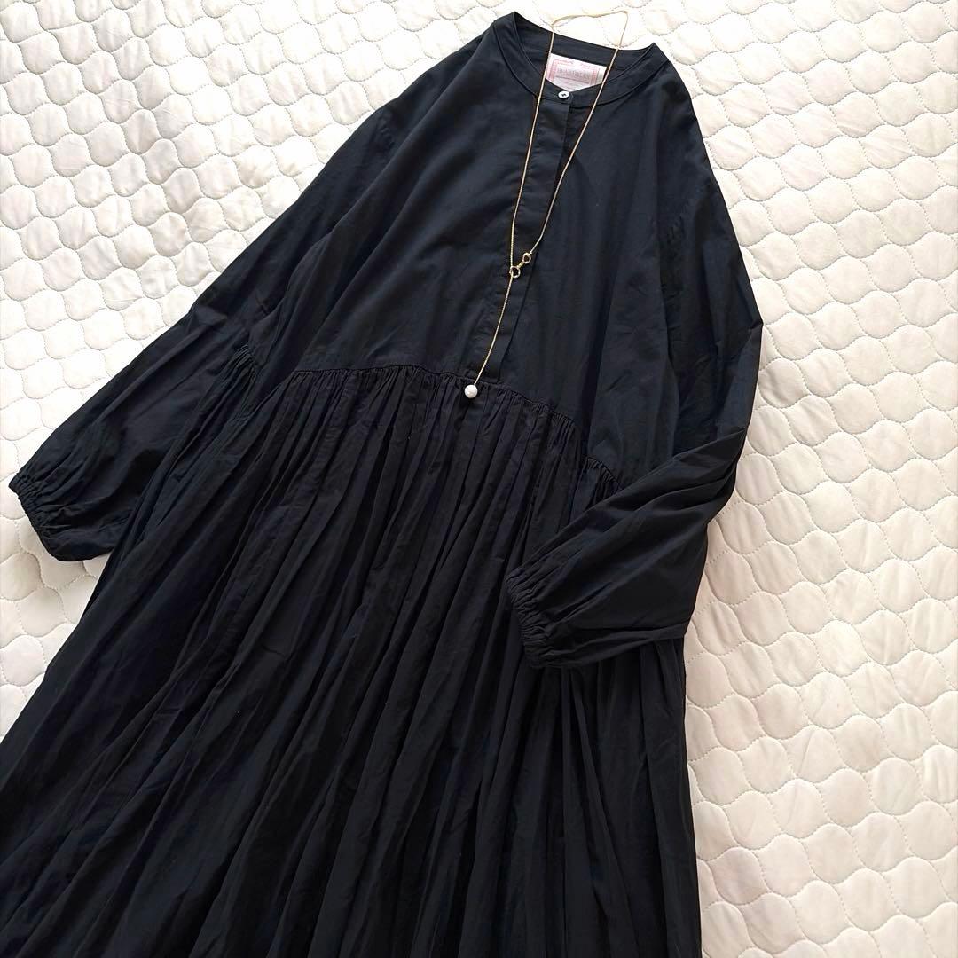【美品】BEARDSLEY ギャザーワンピース　ブラックサイズ1