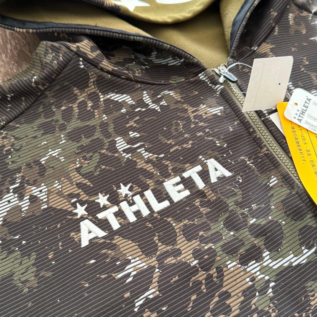 ATHLETA アスレタ 迷彩柄 防風性ジャージ 裏フリース パーカー メンズL