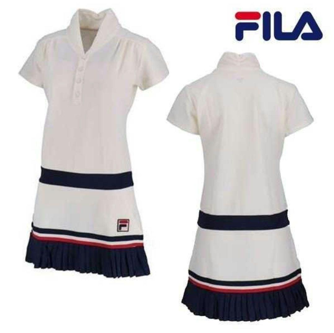 FILA❦くるみボタンが愛らしい優しいお色味のクラシカルなプリーツワンピース❦